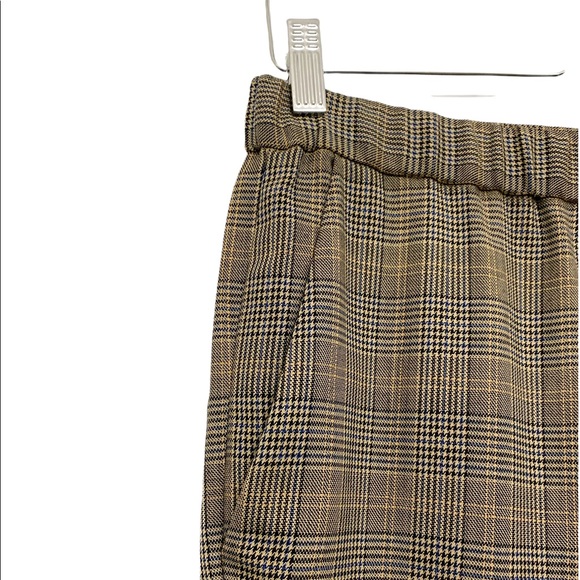 NWT Nili Lotan Delancy Wool Plaid Crop Pants in Brown/Black/Tan Sz S - Picture 7 of 16